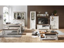 Highboard >Jasmin< in Pinie-Hell aus Metall - 93x150x42cm (BxHxT)
