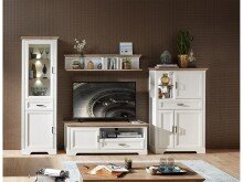 Highboard >Jasmin< in Pinie-Hell aus Metall - 93x150x42cm (BxHxT)