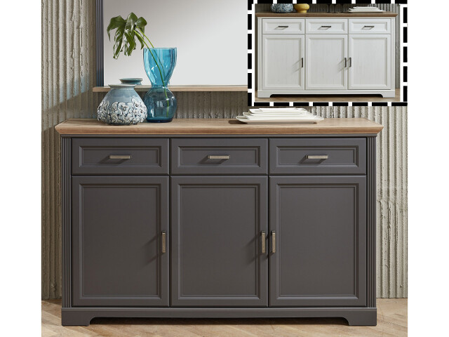 Sideboard >Jillana I< in Antik aus Metall - 166x102x48cm (BxHxT)