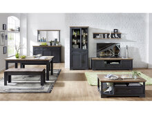 Sideboard >Jasmin< in Graphit aus Metall - 166x102x48cm (BxHxT)