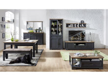 Sideboard >Jasmin< in Graphit aus Metall - 166x102x48cm (BxHxT)