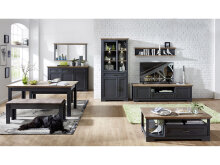 Sideboard >Jasmin< in Graphit aus Metall - 166x102x48cm (BxHxT)