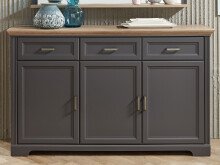 Sideboard >Jasmin< in Graphit aus Metall - 166x102x48cm (BxHxT)