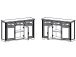 Sideboard >Jasmin< in Graphit aus Metall - 166x102x48cm (BxHxT)