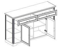 Sideboard >Jillana II< in Antik aus Metall - 171x102x48cm (BxHxT)