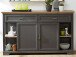 Sideboard >Jasmin< in Graphit aus Metall - 171x102x48cm (BxHxT)