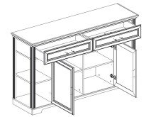Sideboard >Jasmin< in Pinie-Hell aus Metall - 171x102x48cm (BxHxT)