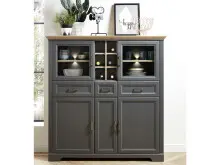 Highboard >Jasmin< in Graphit aus Metall -...