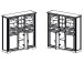 Highboard >Jasmin< in Graphit aus Metall - 143x150x42cm (BxHxT)