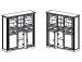 Highboard >Jasmin< in Graphit aus Metall - 143x150x42cm (BxHxT)