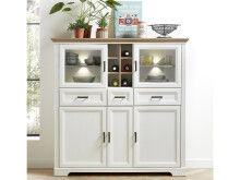 Highboard >Jasmin< in Pinie-Hell aus Metall -...