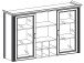 Buffetaufsatz >Jasmin< in Graphit aus Metall - 166x103x42cm (BxHxT)