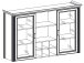 Buffetaufsatz >Jasmin< in Pinie-Hell aus Metall - 166x103x42cm (BxHxT)