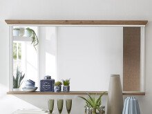 Wandspiegel >Jasmin< in Pinie-Hell - 142x74x16cm...