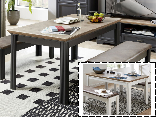 Esstisch >Jasmin< in Artisan Eiche - 220x76x90cm (BxHxT)