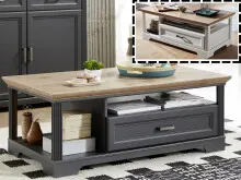 Couchtisch >Jasmin< in Antik aus Metall -...