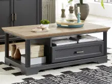 Couchtisch >Jasmin< in Antik aus Metall -...