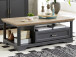 Couchtisch >Jasmin< in Antik aus Metall - 120x45x67cm (BxHxT)