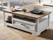 Couchtisch >Jasmin< in Antik aus Metall - 120x45x67cm (BxHxT)