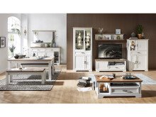 Essbank >Jasmin< in Pinie hell - 126x48x41cm (BxHxT)
