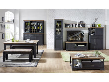 Wohnwand >Jasmin< in Graphit - 326x204x51cm (BxHxT)