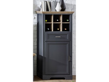 Wohnwand >Jasmin< in Graphit aus Metall - 299x204x51cm (BxHxT)