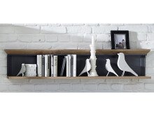 Wohnwand >Jasmin< in Graphit aus Metall - 299x204x51cm (BxHxT)