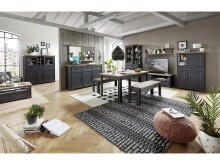 Wohnwand >Jasmin< in Graphit - 354x204x51cm (BxHxT)