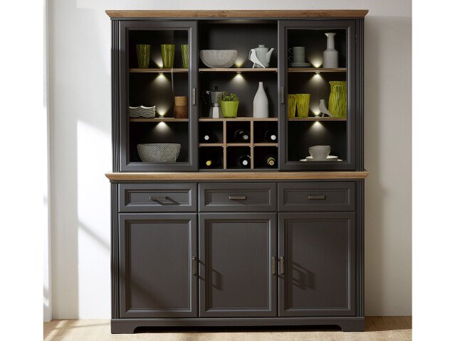 Buffet >Jasmin< in Graphit aus Metall - 166x205x48cm (BxHxT)