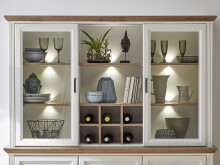 Buffet >Jasmin< in Pinie-Hell aus Metall - 166x205x48cm (BxHxT)
