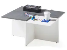 Couchtisch >Laird< in Weiß - 73x37,5x73cm...