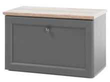 Sitzbank >Tomlin< in grau - 78x49x38cm (BxHxT)