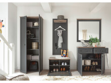 Sitzbank >Tomlin< in grau - 78x49x38cm (BxHxT)