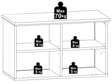 Sitzbank >Tomlin< in grau - 78x49x38cm (BxHxT)