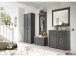 Sitzbank >Tomlin< in grau - 78x49x38cm (BxHxT)