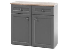 Schuhschrank >Tomlin< in grau - 98x91x38cm (BxHxT)
