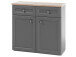 Schuhschrank >Tomlin< in grau - 98x91x38cm (BxHxT)
