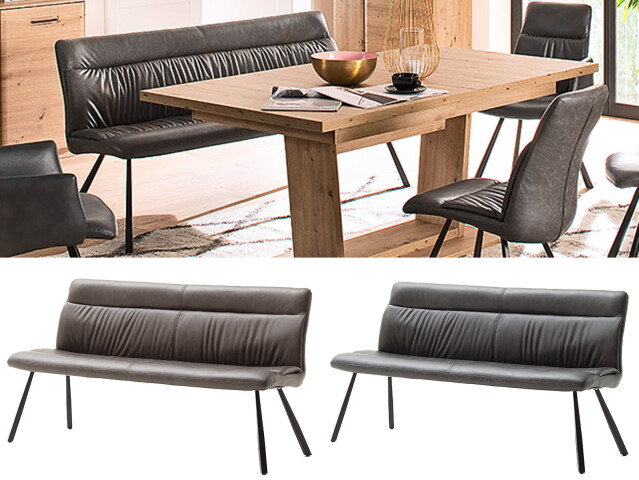 Sitzbank >Oxford I< in Anthrazit aus Polyurethan - 175x86x69cm (BxHxT)