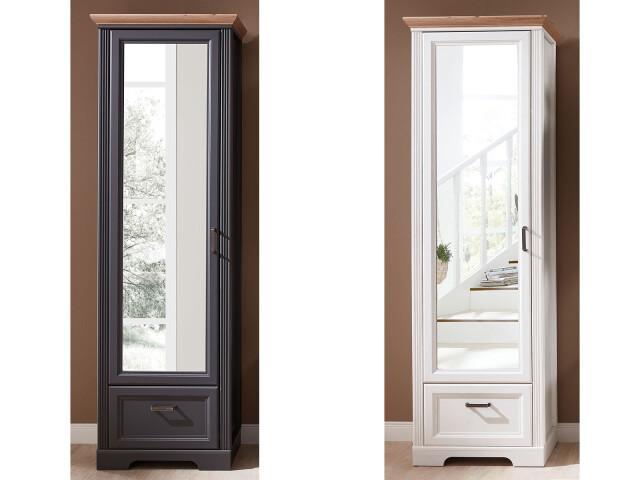 Garderobenschrank >Jasmin< in Antik - 65x204x41cm (BxHxT)