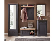 Garderobenschrank >Jasmin< in Antik - 65x204x41cm (BxHxT)