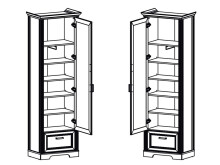 Garderobenschrank >Jasmin< in Antik - 65x204x41cm (BxHxT)