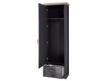 Garderobenschrank >Jasmin< in Graphit - 65x204x41cm (BxHxT)