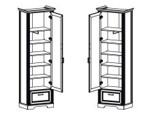 Garderobenschrank >Jasmin< in Graphit - 65x204x41cm (BxHxT)