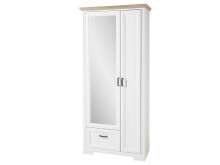 Garderobenschrank >Jasmin< in Antik aus Metall - 93x204x41cm (BxHxT)