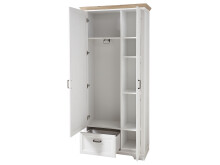 Garderobenschrank >Jasmin< in Antik aus Metall - 93x204x41cm (BxHxT)