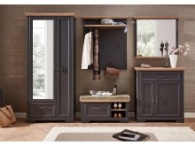 Garderobenschrank >Jasmin< in Antik aus Metall - 93x204x41cm (BxHxT)