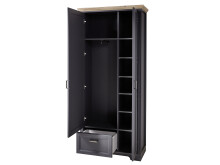 Garderobenschrank >Jasmin< in Graphit - 93x204x41cm (BxHxT)
