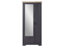Garderobenschrank >Jasmin< in Graphit - 93x204x41cm (BxHxT)
