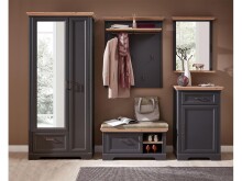 Garderobenschrank >Jasmin< in Graphit - 93x204x41cm (BxHxT)
