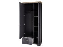 Garderobenschrank >Jasmin< in Graphit - 93x204x41cm (BxHxT)
